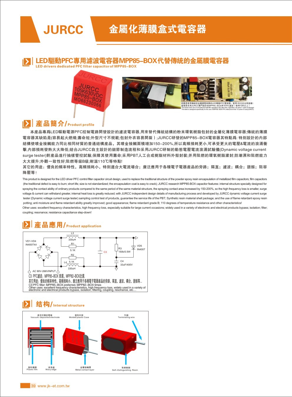 103K1.25KVDC/P7.5/L15/B3(10*4*9)JURCC滤波电容器(图1)